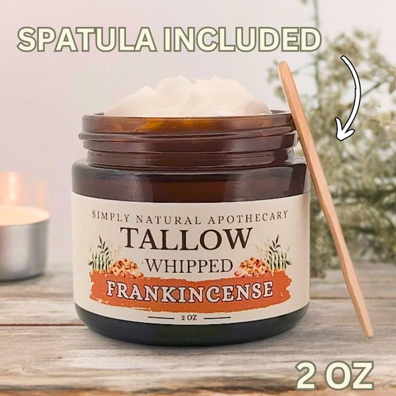 Tallow Face Cream, All Natural Whipped Grass-Fed Beef Tallow Skin Moisturizer Balm, Organic Hand Cream, Frankincense, Fragrance-Free 2 oz