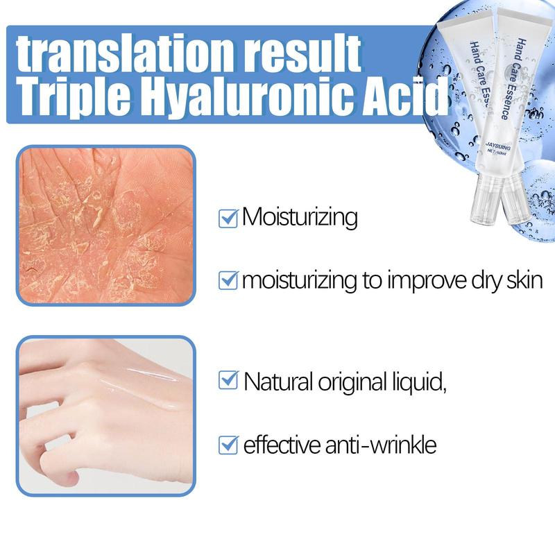 Hyaluronic Acid Hand Care Essence, 2 Counts Pure Hyaluronic Acid Hand Cream, Hydrating Anti-Cracked Hand Cream, Skin Moisturizing Essence for Hands, for Men and Women