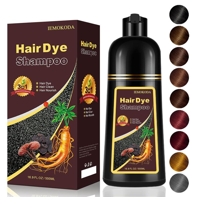 Instant Brown Hair Dye Shampoo for Gray Coverage, 3-in-1 Herbal Formula for Men & Women, Long-Lasting Color in Minutes tinte  de