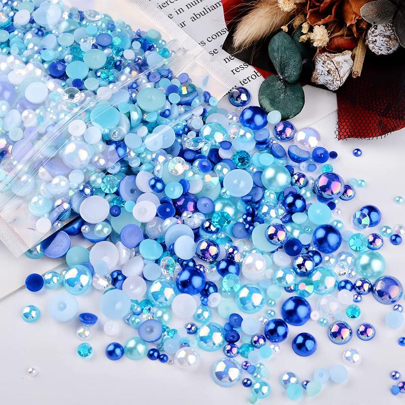 1 Pack Mixed Shape & Color Rhinestone & Faux Pearl Decor Nail Art Charms, DIY Materials for Decoration & Jewelry Making