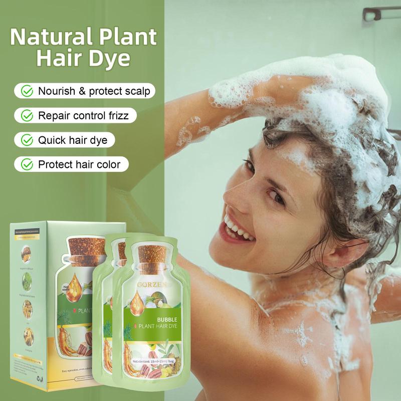 Natural Plant Hair Dye, New Botanical Bubble Hair Dye 30ml 10Packs Box, Pure Plant Extract for Grey Hair Color Bubble Dye, Color Conditioner Shampoo