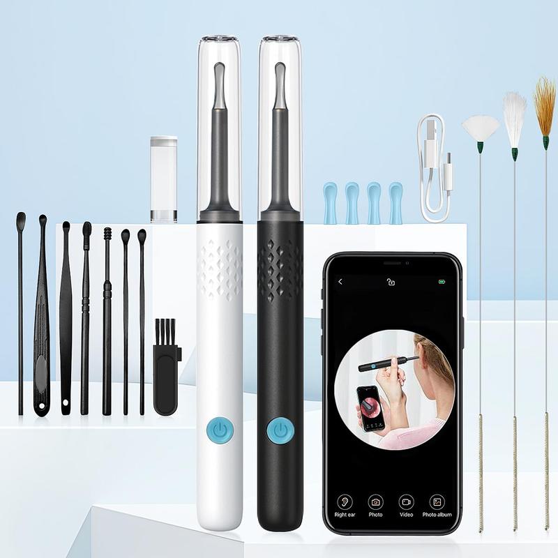 Ear Wax Removal Tool with Camera, 1 Box Ear Cleaner with Ear Tools, Earwax Removal Kit with Light, Ear Camera with Spoon