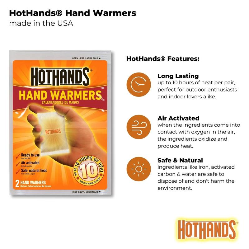 HotHands Hand Warmers - Long Lasting Safe Natural Odorless Air Activated Warmers - Up to 10 Hours of Heat - 40 Pair Winter