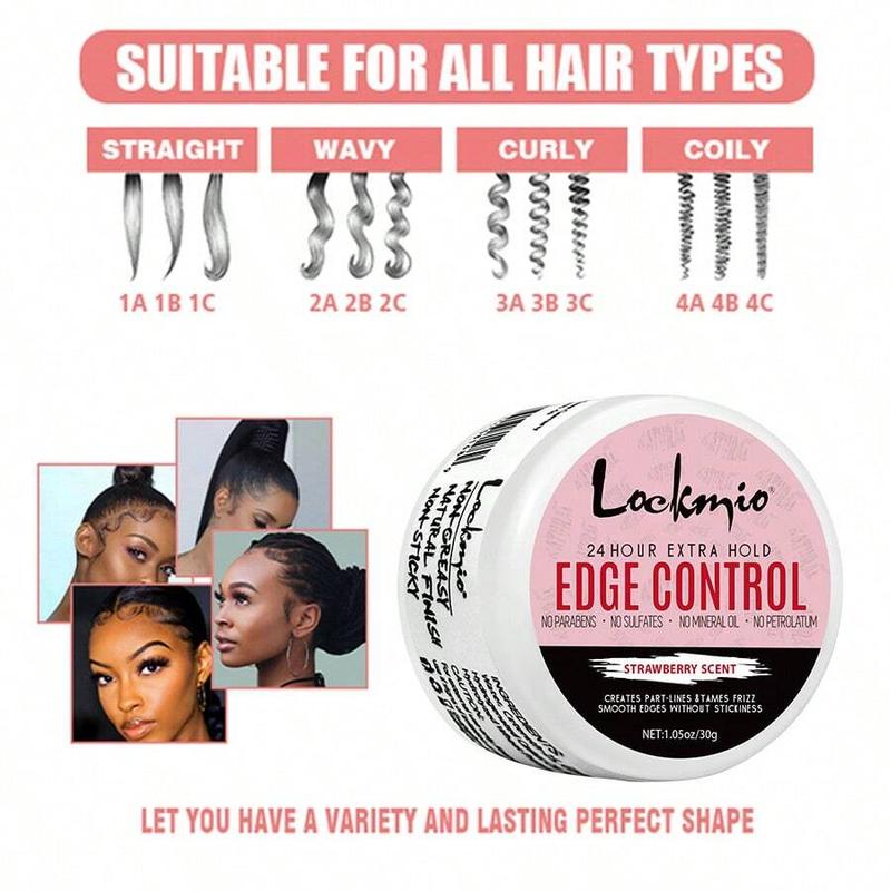 Edge Control Gel with Brush Set for Baby Hairs, Strong Hold Styling Cream and Wax for Women with 4C Hair - Haircare Haircare