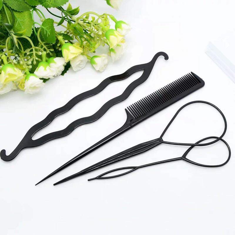 4pcs Hair Braiding Tool Set, Plastic Hair Twisters, Creative Heatless Hair Styling Tools