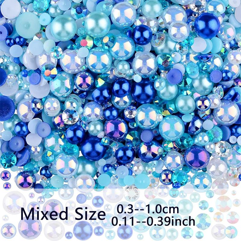 1 Pack Mixed Shape & Color Rhinestone & Faux Pearl Decor Nail Art Charms, DIY Materials for Decoration & Jewelry Making