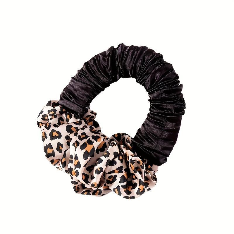 Flexible Hair Styling Tool, Portable Leopard Print Sleeping Hairdressing Curler Scrunchies, Heatless Hair Curler Scrunchies, Hair Styling Tool, Christmas Gift