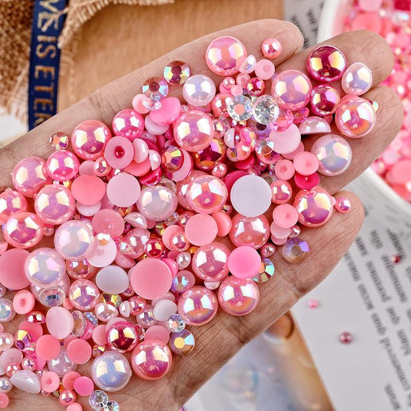 1 Pack Mixed Shape & Color Rhinestone & Faux Pearl Decor Nail Art Charms, DIY Materials for Decoration & Jewelry Making