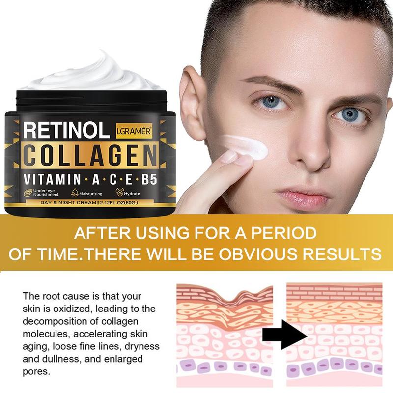 Retinol Collagen Moisturizing Facial Skincare Cream, Brightening & Firming Facial Lotion, Beauty & Personal Care Product for Men