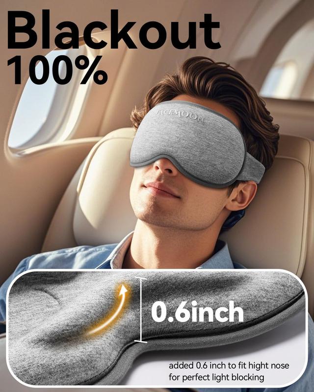 Weighted Eye Mask for Sleeping - Blackout Sleep Mask for Women Men,  Lash Extension Eye Covers, Memory Foam, 3D Contoured, Airplane Travel , Blindfold for Meditation(Gray)