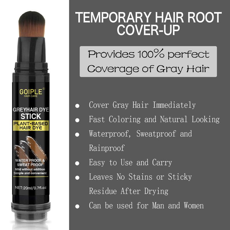 Hair Dye Stick, Waterproof & Sweat Proof Hair Dye Pen, Quick Cover Root Dye Pen, Hair Styling Product for Women & Men