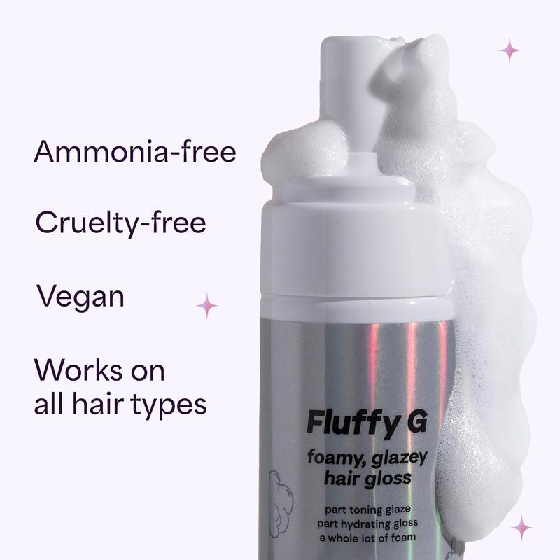 Hally Fluffy G In-Shower Foaming Hair Gloss - Add Shine, Remove Frizz, Restore Dull Color - 10 Minute Treatment, Natural Ingredients