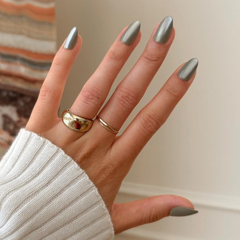 Sage Velvet - Press-On nails | Medium | Almond