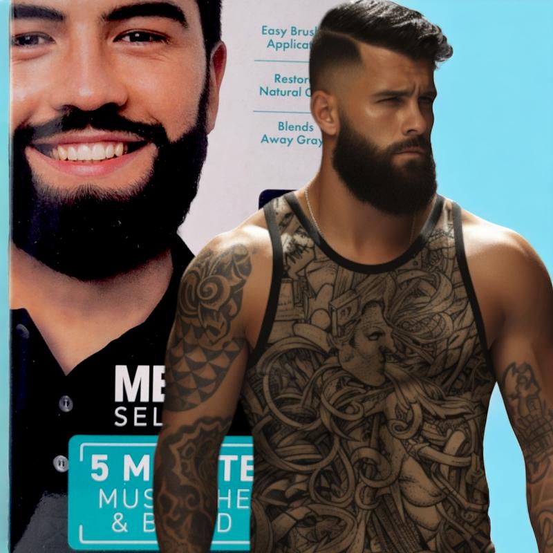 Men's Select Long Lasting Black Dye for Men for Beard, Mustache and all Facial Hair in just 5 min Hair Dye Haircare Gentle Salon