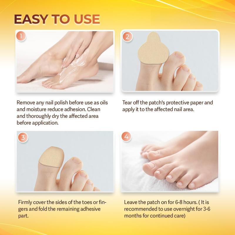 Fungal Nail Patches: Nail Fungus Relief - Toenail Fungus Relief - Nighttime Renewal Fungal Nail Patches - Nail Fungus Improvement - Overnight Nail Repair - 8-Hour Nighttime Renewal - 21 PCS Nail Care Smooth