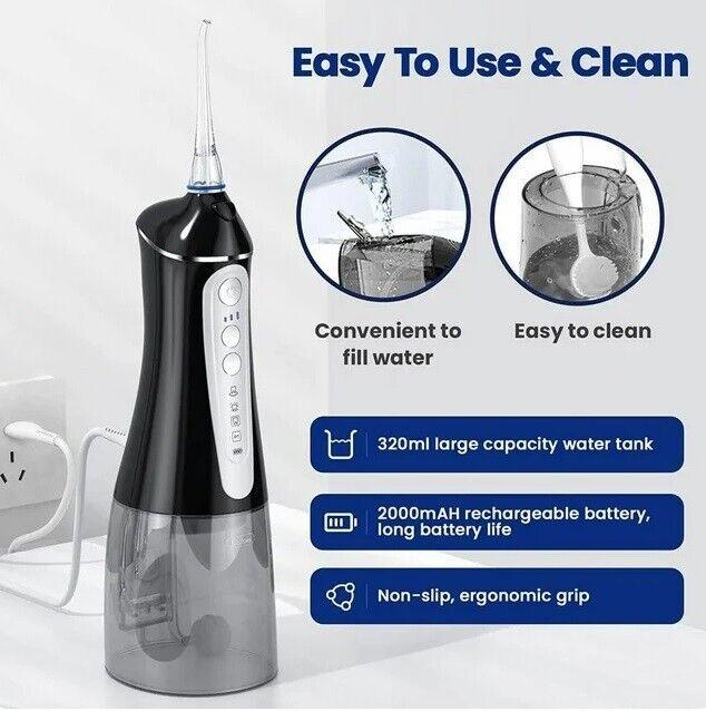 Achieve Daily Cleansing with Cordless Oral Irrigator Water Flosser - 3+1 Cleaning Modes Available