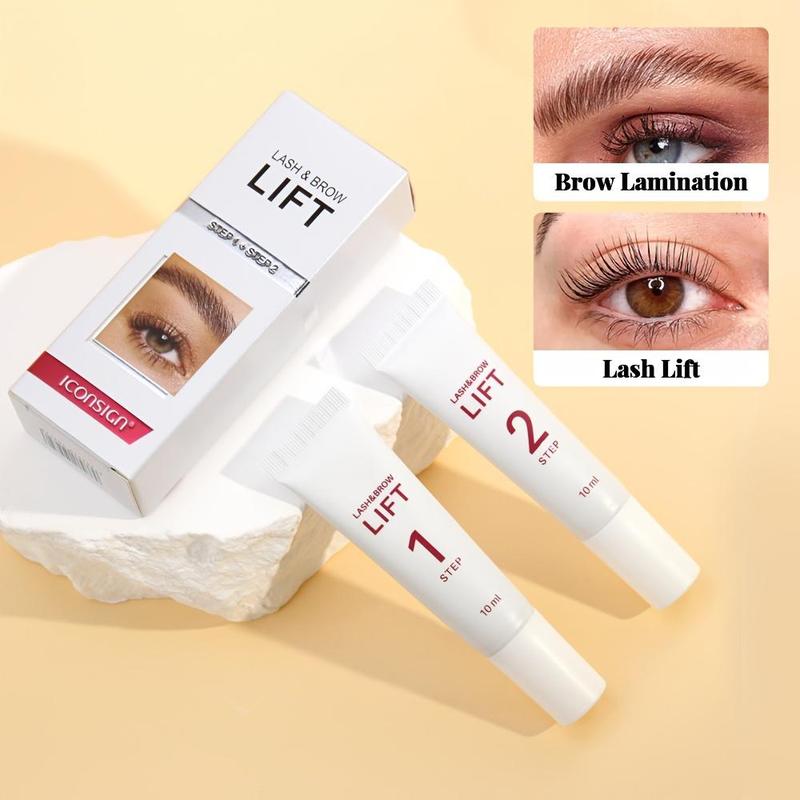 Eyelash & Eyebrow Lift Kit, 2 Counts set Gentle Formula Eyelash & Eyebrow Perm, Long Lasting Curls, for Home and Salon Use