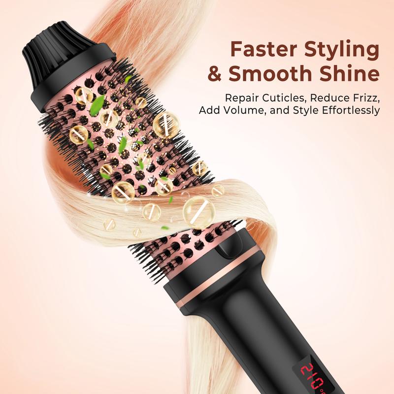 1.5 inch ATOPSKIN Thermal Brush, Double PTC Ceramic Tourmaline Ionic Brush, Heated Round Brush Makes Hair Smoother, Christmas Winter Gift,