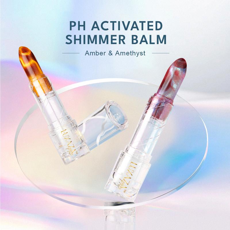 LUXAZA PRO ACTIVATED SHIMMER Lip Balm Amber & Rose Quartz