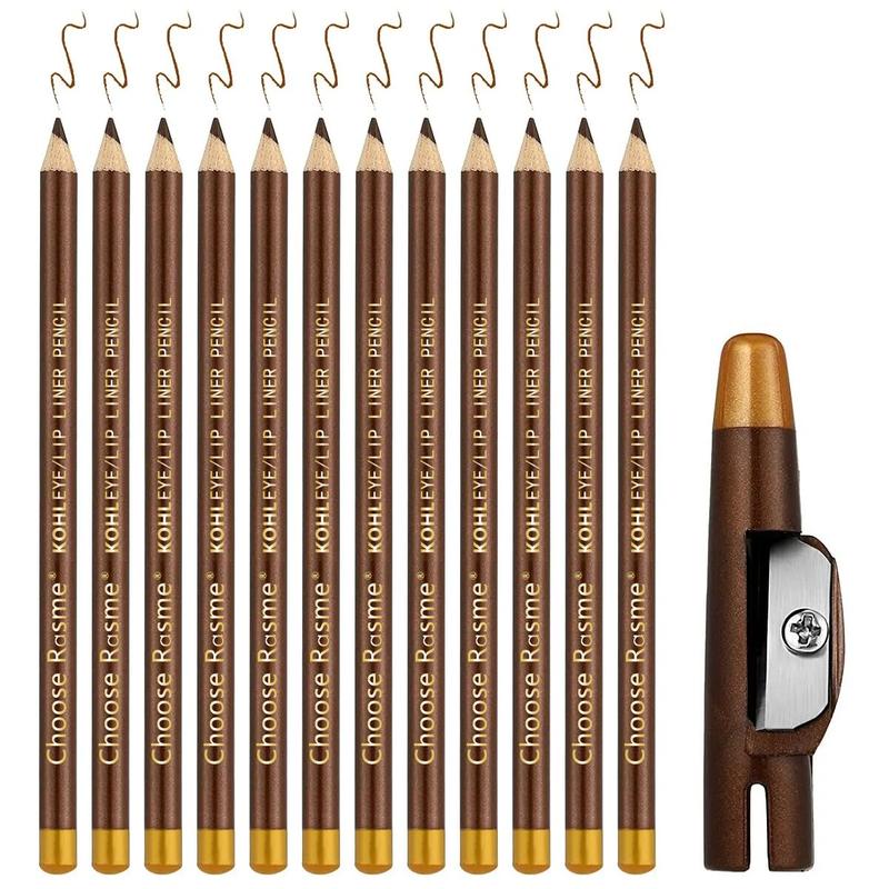 Waterproof Eyebrow Pencil (12pcs set), Easy Coloring Eye Brow Pen with Sharpener Cap, Lightweight Brow Shading & Filling Pencil for Daily Makeup