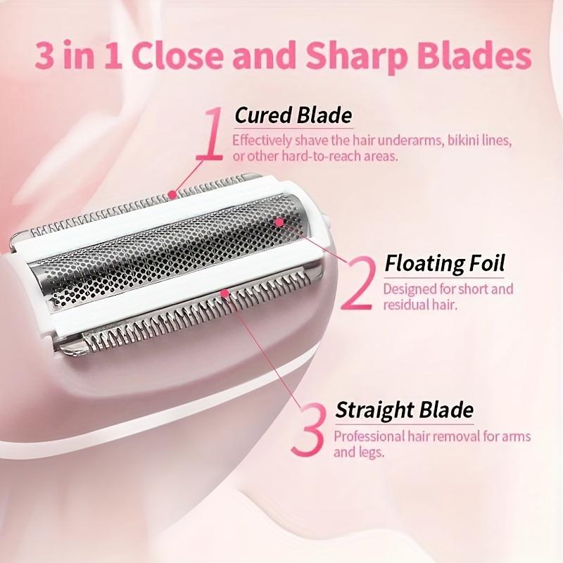 Electric Shaver for Women, Portable Hair Removal Tool for Bikini Area, Legs, Underarms and Private Parts, Wet and Dry Use Hair Removal Machine, Christmas Gift