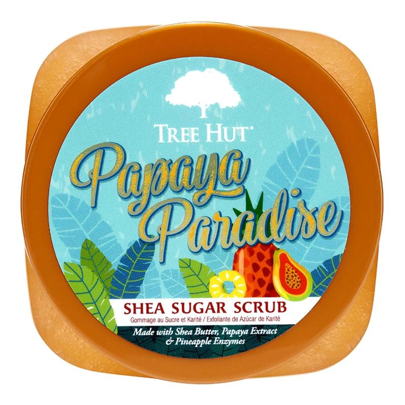 Tree Hut Papaya Paradise Shea Sugar Scrub | Exfoliating Body Scrub Removes Dead, Dry Skin for a Soft & Hydrated Feel | Nourishing Essential Body Care | 18 Fl Oz. Tree Hut