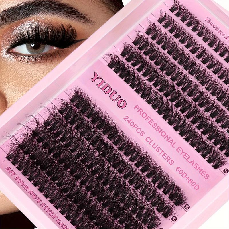 Christmas 10-20mm Mixed Individual Cosmetic False Lashes Clusters, 240pcs 234pcs 300pcs 308pcs Fluffy Curly Thick Fake Eyelashes, Lightweight Makeup Enhancement Lashes Clusters Kit, Lashes Strips Eyelashes Extension Clusters, Fall, Meatball in Makeup