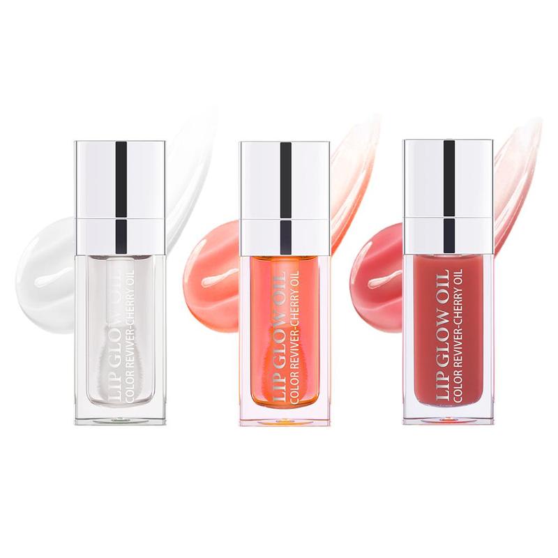 Moisturizing Lip Oil, 3 Counts set Hydrating Lip Gloss, Glossy Lip Glaze Stick, Plumping Lip Oil for Girls & Women