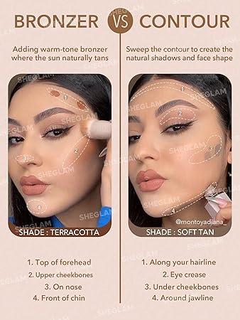 SHEGLAM Sun Sculpt Cool Toned Liquid Contour Stick Long Lasting Cream Bronzer Makeup - Soft Tan Applicator Blend