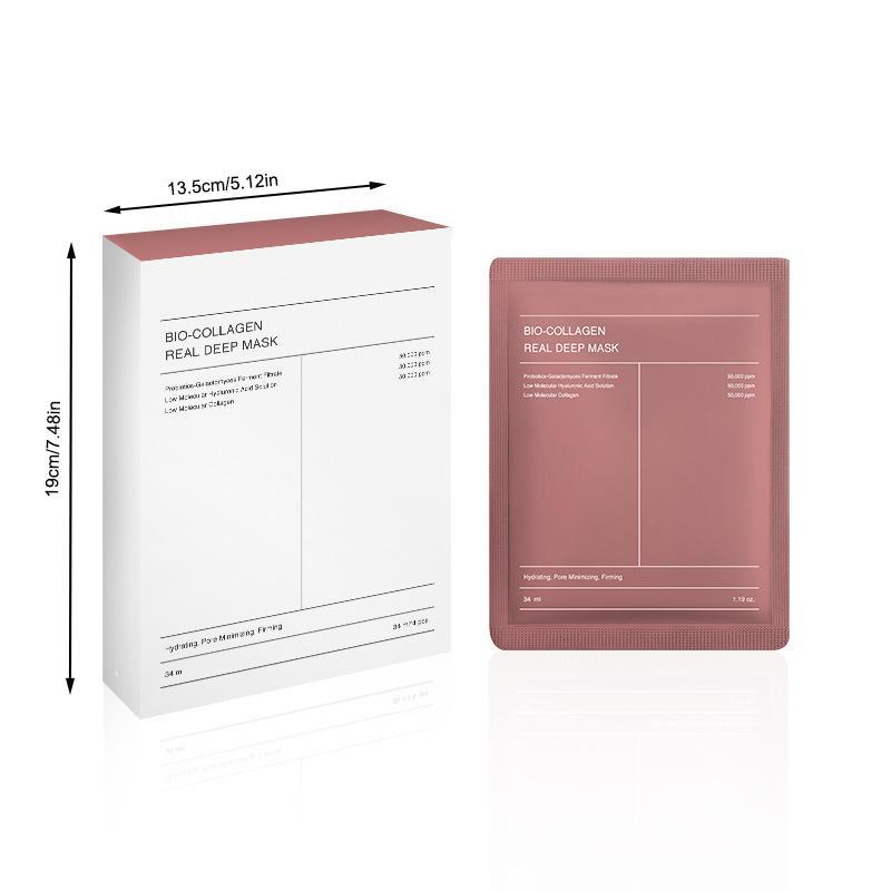 Collagen Real Deep Mask, 4 Counts set Hydrating Overnight Hydrogel Mask, Elasticity Improvement, Facial Skin Care Mask