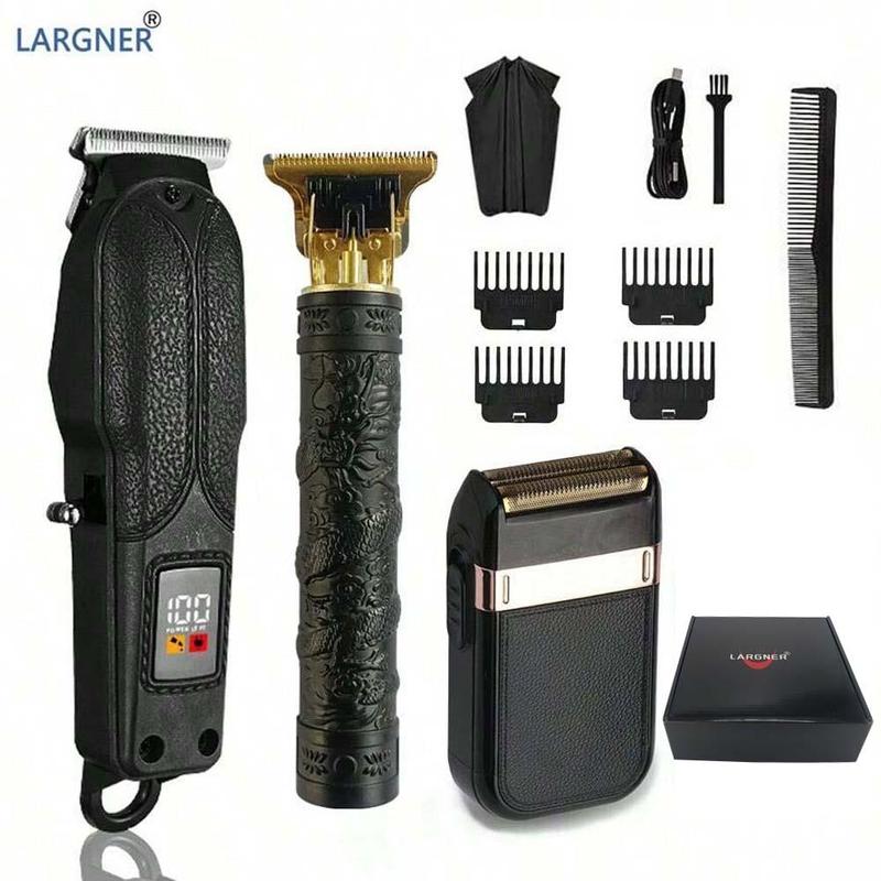 Cordless Hair Clipper Shaver, 1 Set Hair Trimmer with Limited Comb & Charging Cable & Cleaning Brush & Apron & Comb, Halloween Hair Styling Tools