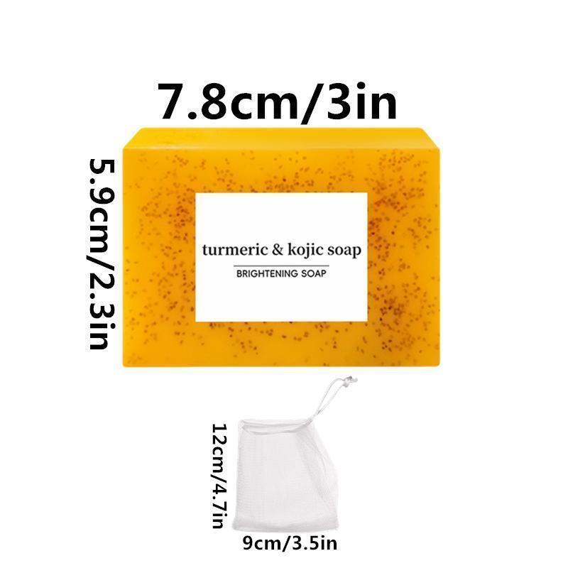 HASSELAN Turmeric & Kojic Acid Brightening Soap, Kojic Acid Soap, Soap Body Care Body Wash Lemon Flawless Organic Facial Cleansing Skincare Skin Repair Comfort Cleanser