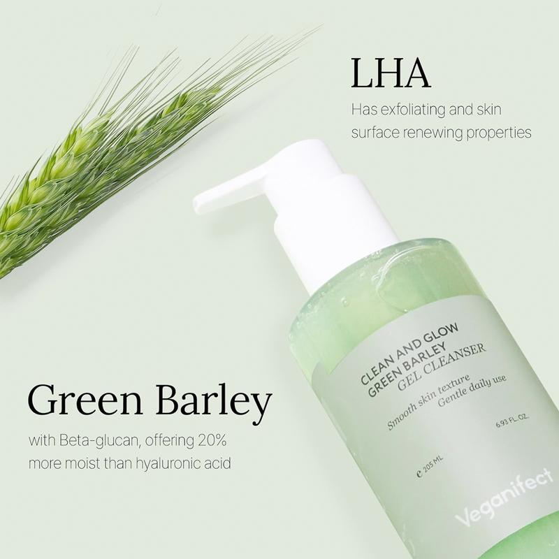 Veganifect - Clean and Glow Green Barley Gel Cleanser 205ml