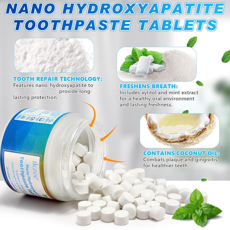 Nano Hydroxyapatite Toothpaste Tablets, Convenient and Effective Alternative To Traditional Toothpaste, Fresh Breath Toothpaste