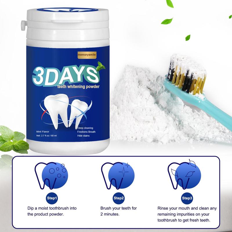 3 Days Tooth Brightening Powder, 1 Count Teeth Polishing Powder For Tooth Stains, Freshening Breath, Changing Tooth Color, Oral Care Product For Men & Women