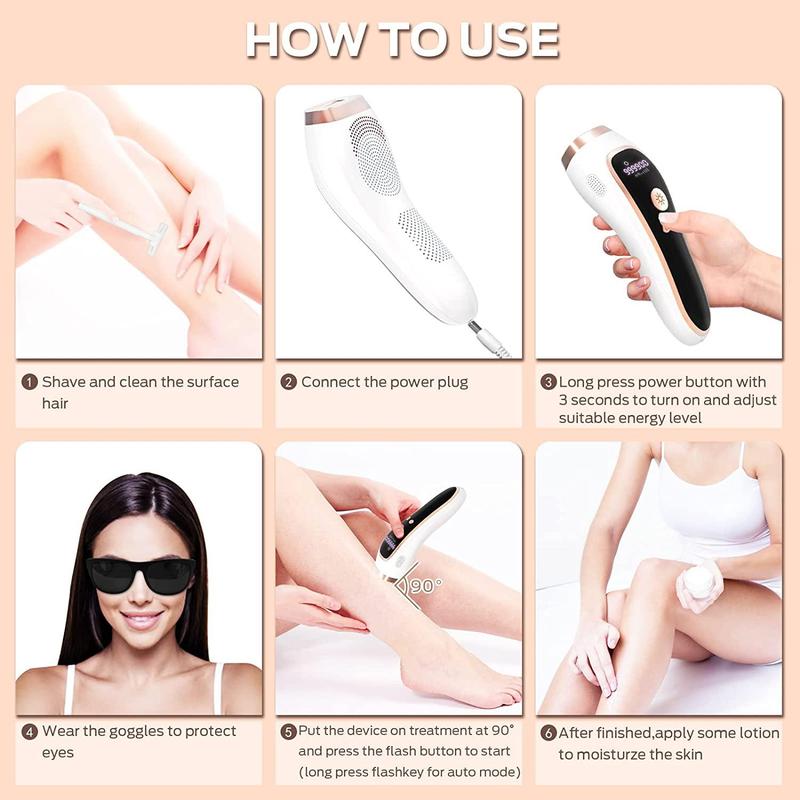 Professional IPL Laser Hair Removal Instrument, 1 Count Handheld Laser Removal Machine, Electric Epilator Hair Removal, Epilator Hair, At-home Use Hair Removal Tool for Women & Men