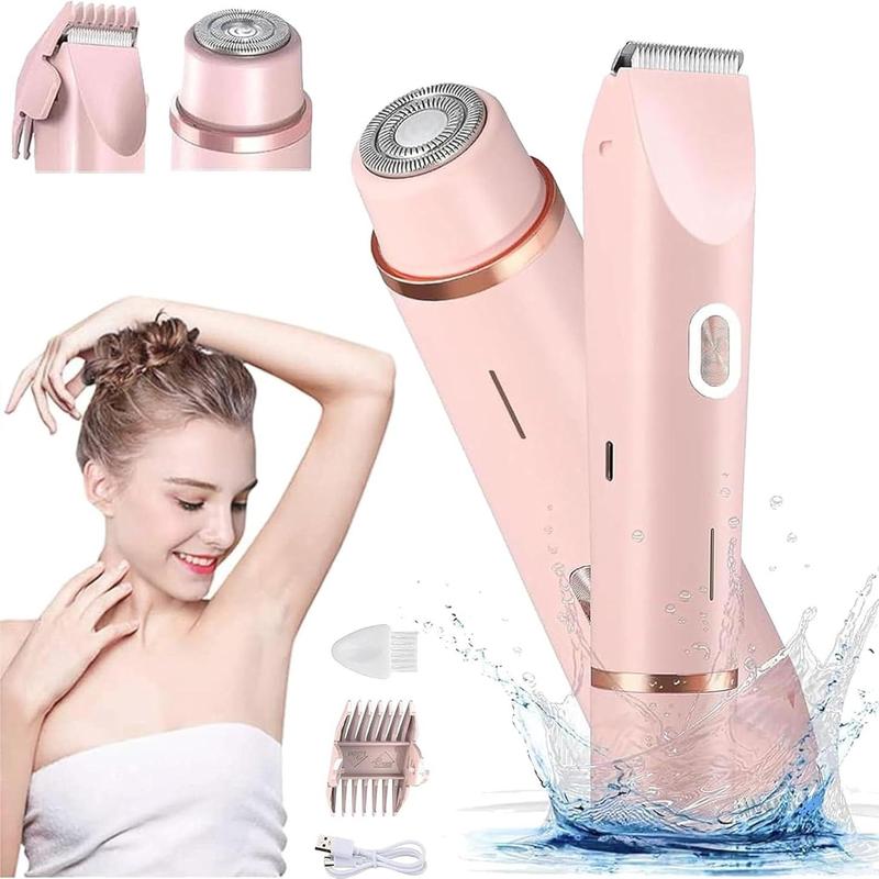 2 in 1 Dual Head Electric Hair Trimmer, 1 Box Ipx7 Waterproof Wet & Dry Hair Clipper & Accessories, Women's Electric Shaver for Legs Armpits