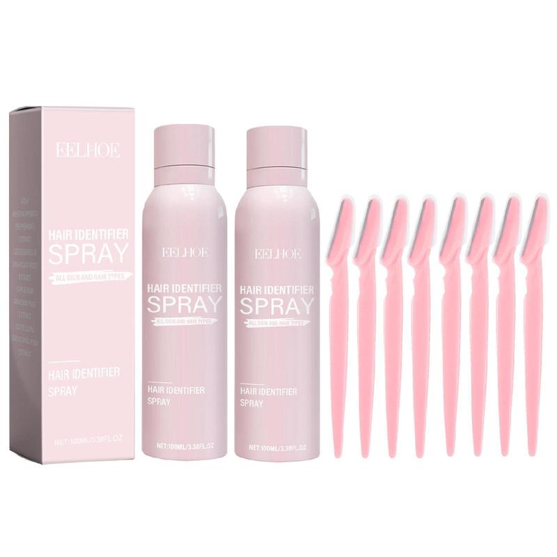 Hair Identifier Spray, 1 Set 2 Sets Hair Removal Spray, Facial Hair Removal Cream, Hair Removal Kit, Suitable for Women All Skin and Hair Types, Body Care Products, Christmas Gift