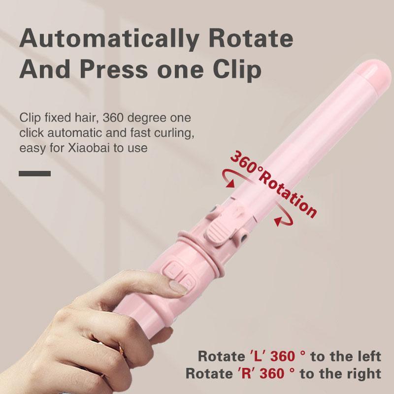 Automatic Curling Iron, Electric Heated Hair Curler, Portable Curly Hair Wand with Adjustable Heat Settings, Suitable for Home, Salon, Barbershop