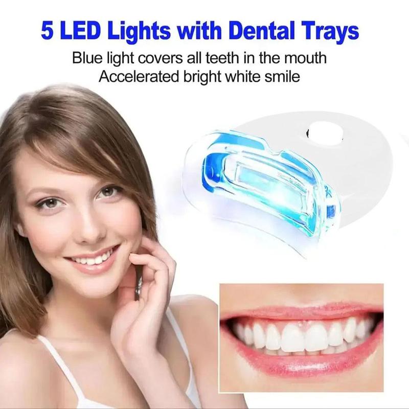 Led Teeth Brightening Kit, 1 Set Led Teeth Brightening Device Kit Including 5 X 3ml Carbamide Peroxide Teeth Gel, Easy To Use