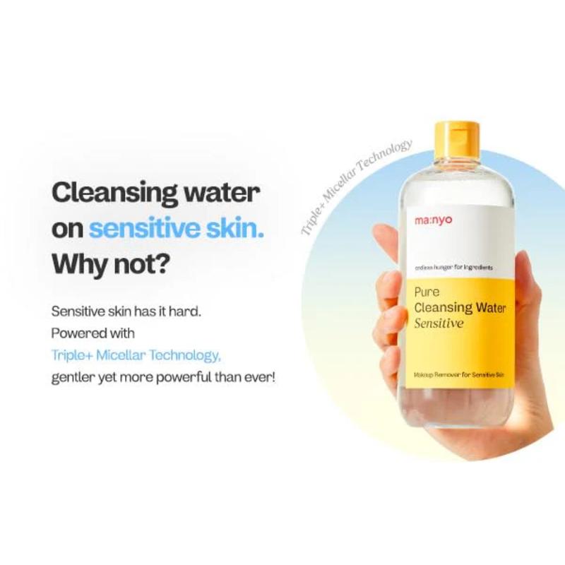 [ma:nyo Official Shop] Pure Cleansing Water Sensitive | Micellar Technology Makeup Remover Smooth Exfoliates