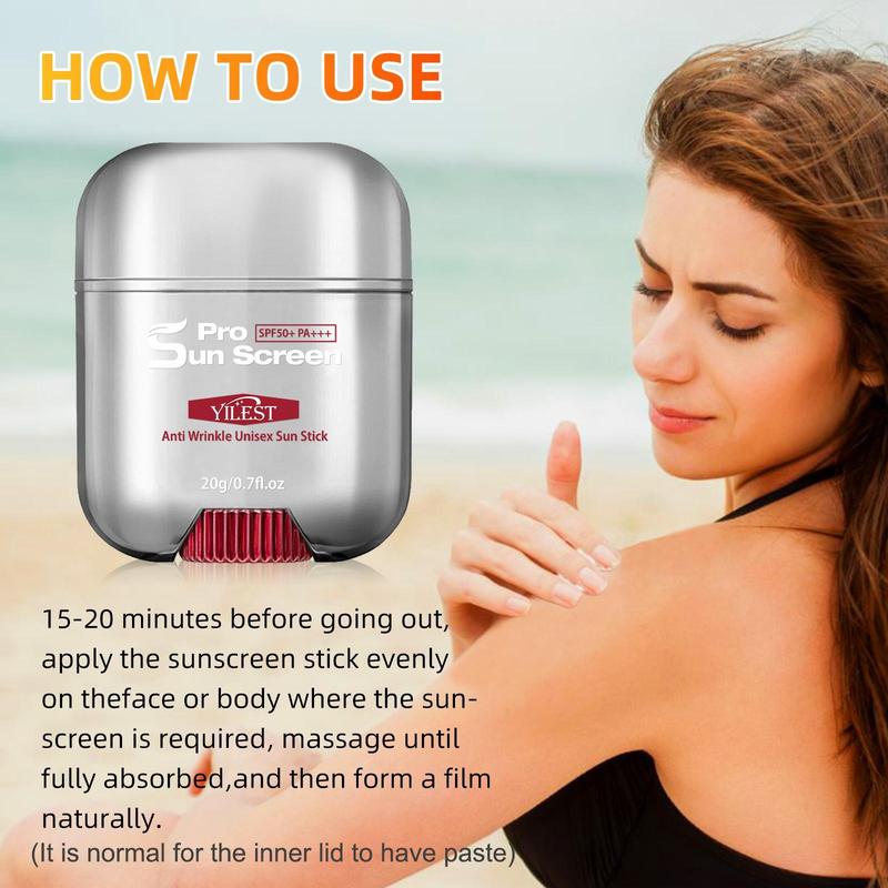 Sunscreen Stick, SPF50+ PA++++ Sunscreen, Moisturizing Sunscreen, Sun Care Product for Women & Men, Facial Skincare Sunscreen for Daily Use, Christmas Gift