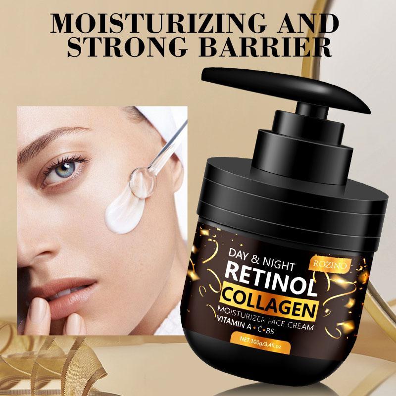 100g Retinol Collagen Moisturizing Cream, 1 Count Hydrating Skin Care Day Cream Night Cream, Face Lotion for Women and Men All Skin Types