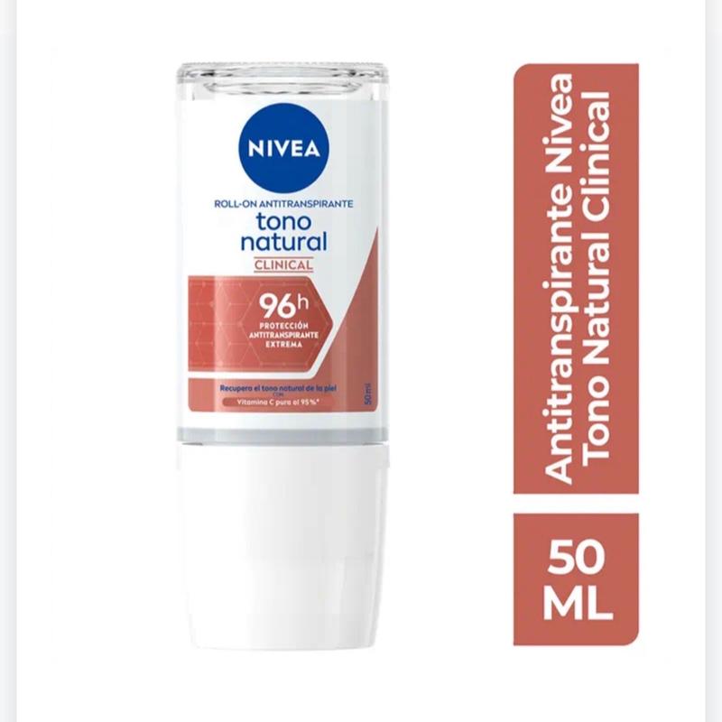 Nivea Clinical Deodorant Tono Natural - 96 Hour Protection with Vitamin C for Brightening and Moisturizing Underarms