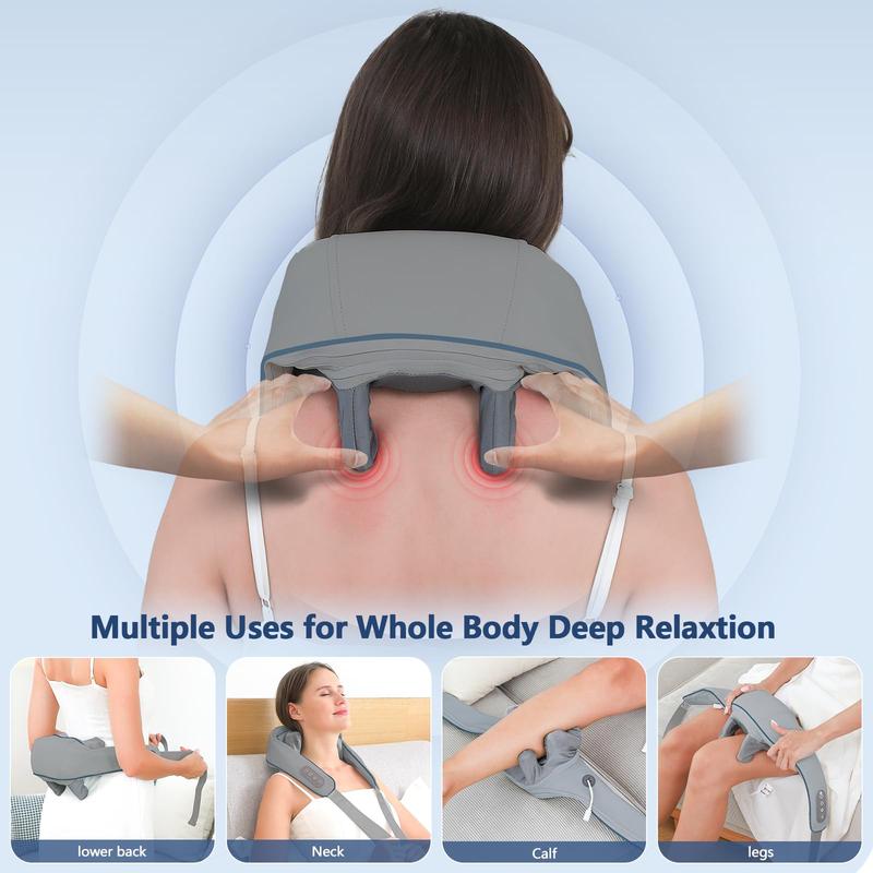 Neck and Shoulder Massager, Wireless Portable Massager, 6th Generation Shiatsu Back Shoulder and Neck Massager, Comfort, Best Gift, Mother's Day Gift, Father's Day Gift Cordless Relaxing