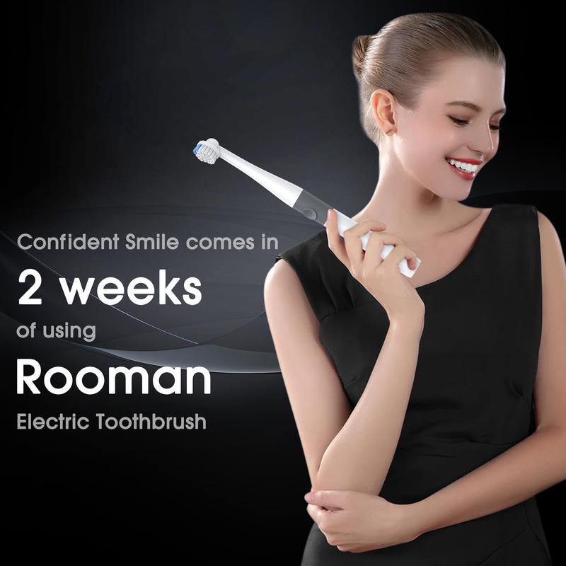 Rooman Electric Toothbrush, H9 Sonic Electric Brush with 6 Replacement Heads, Deep Cleaning Mode for Teeth Cleaning, IPX7 Waterproof Cleansing