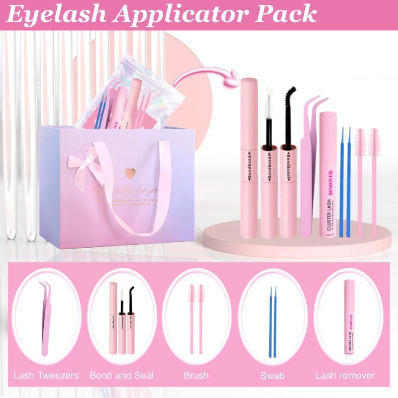 Individual Lashes with Tools, 1 Set Natural Look Eyelash Extensions, Self Grafting Curl Eyelashes with Eyelash Tools, Eye Makeup Enhancement False Eyelashes, Christmas Gift