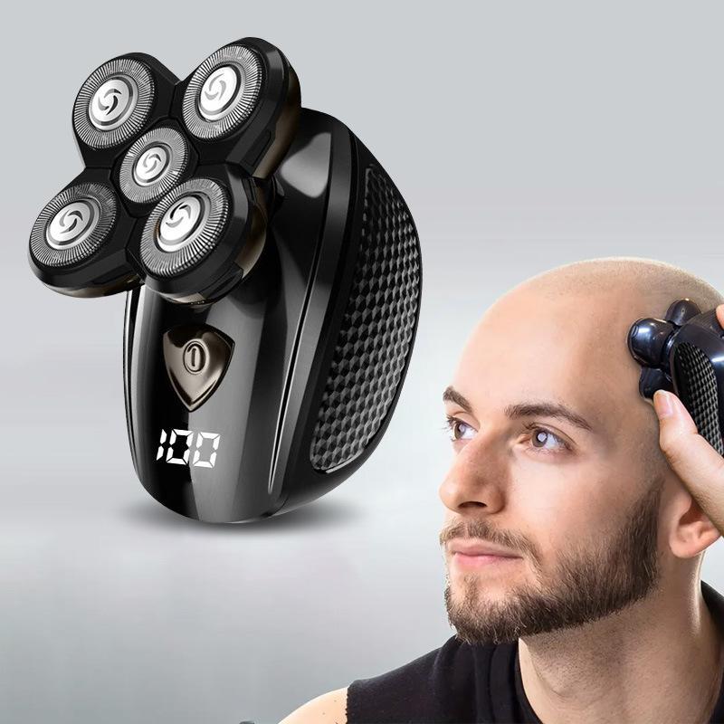 Electric Head Shaver for Men, 1 Set Rotary Waterproof Cordless Electric Shavers, Multifunctional Portable Rechargeable Hair Trimmer for Men