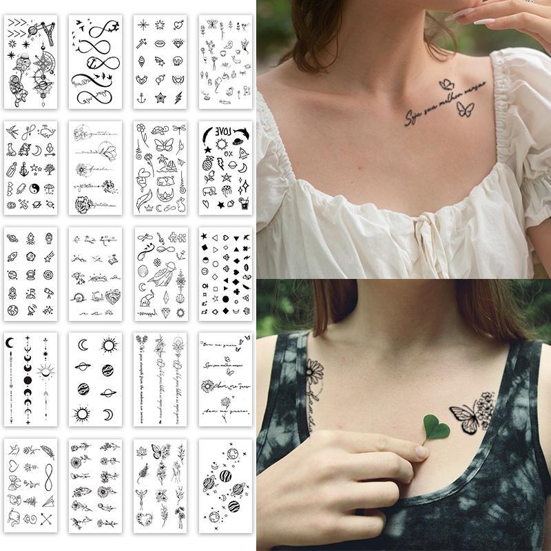 Fashion Temporary Tattoo Sticker, 20pcs Simulation Non-reflective Creative Pattern Arm Fake Tattoo Sticker, Waterproof Tattoo Sticker for Men & Women