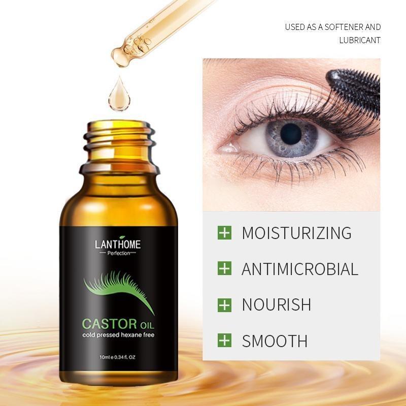 1 PC Moisturizing Natural Castor Oil,Eyelash Serum, , Mother's Day Gift,  Professional Cold Pressed Eye Lash Extensions Product for Women & Girls Skin Care Comfort